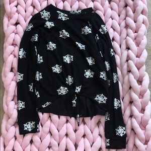 Terez Girls Foil Snowflake Tie Top XL